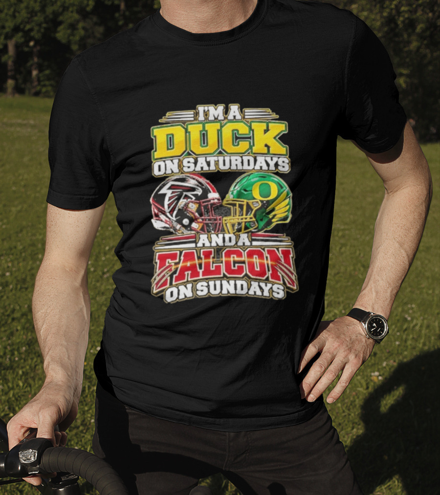 I'm A Duck On Saturdays And A Falcon On Sundays Football Helmets T-Shirt