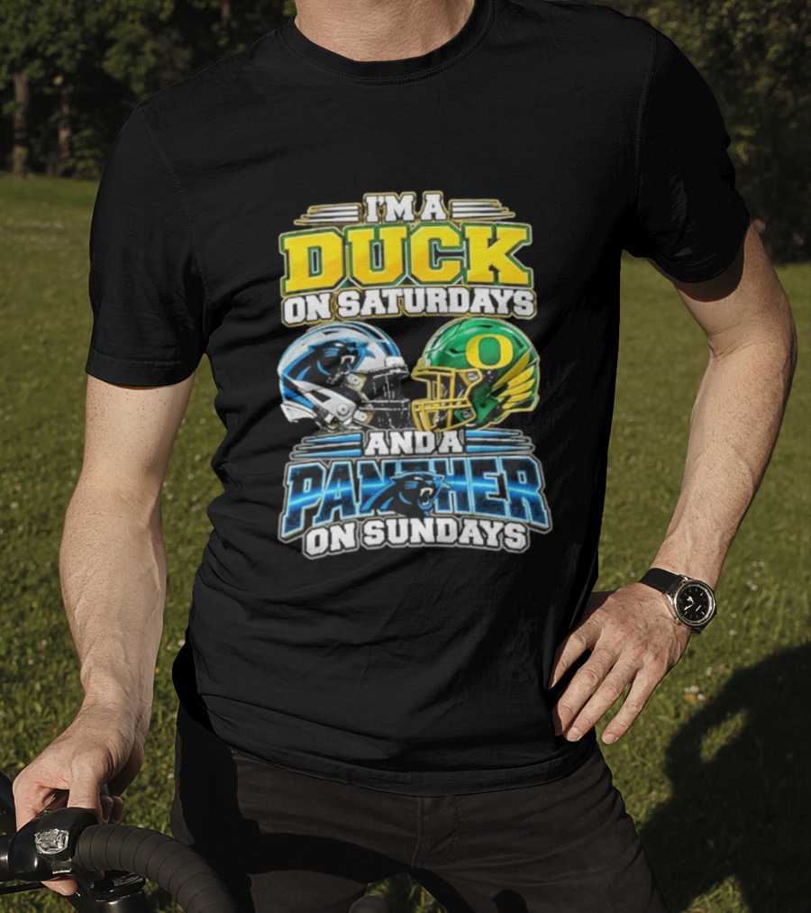 I'm A Duck On Saturdays And A Panther On Sundays Helmet T-Shirt