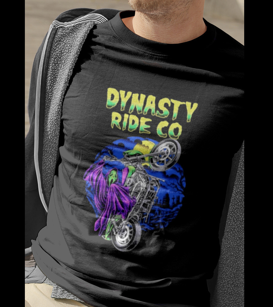 Dynasty Ride Co Ghostface 2026 Halloween Motorcycle Adventure T-Shirt