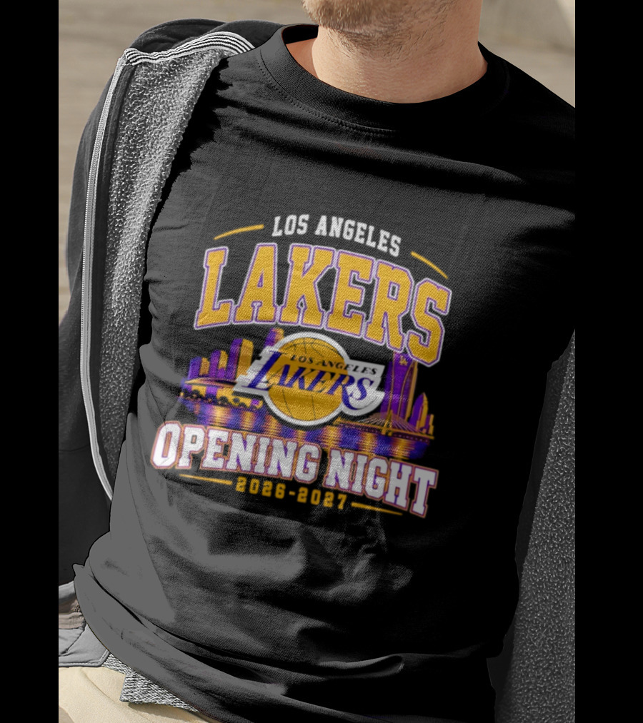 Los Angeles Lakers Opening Night 2026 2027 City Skyline T-Shirt