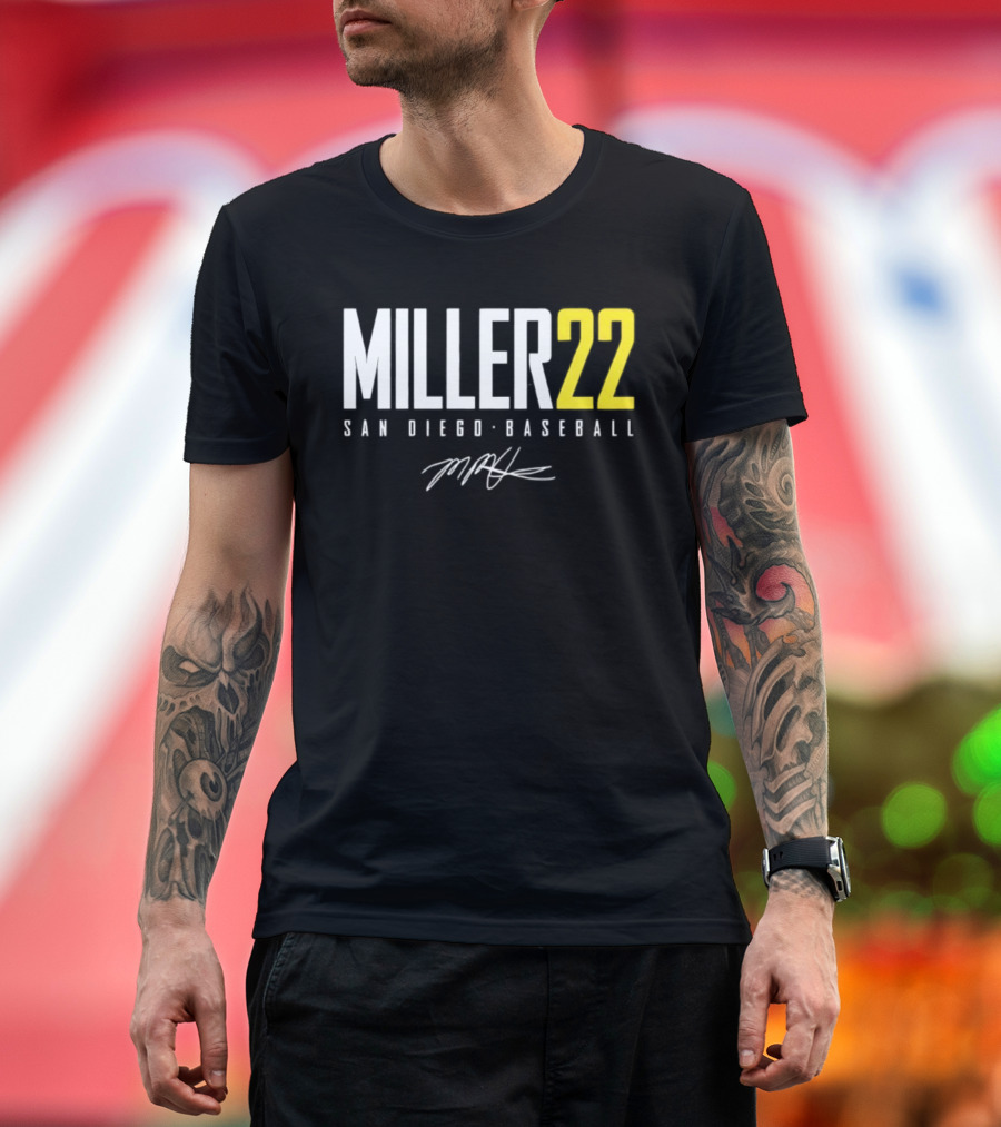 Miller 22 San Diego Baseball Signature T-Shirt
