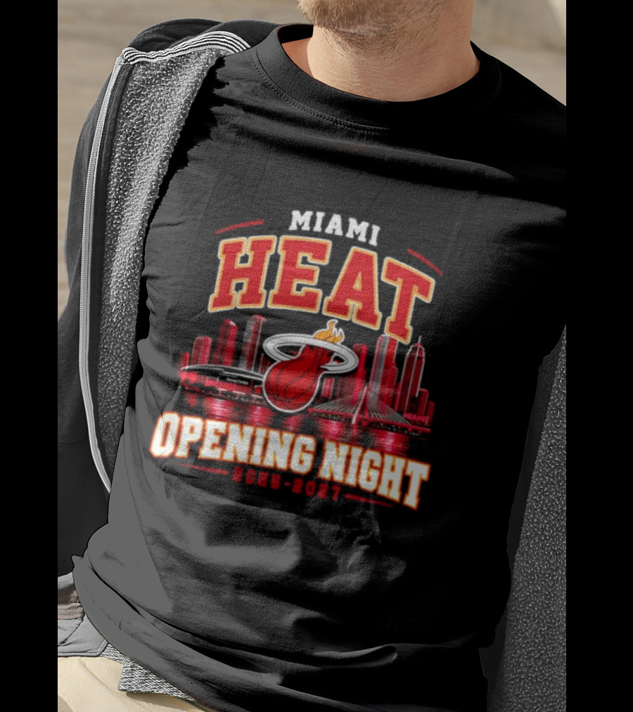 Miami Heat Opening Night 2026 2027 City Skyline T-Shirt