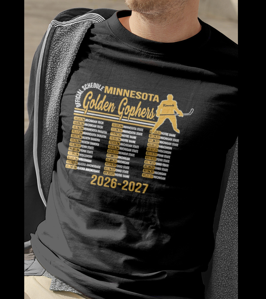 Minnesota Golden Gophers Ice Hockey Schedule 2026 2027 Player Highlights T-Shirt