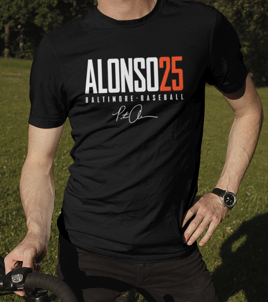 Pete Alonso 25 Baltimore Baseball Signature T-Shirt