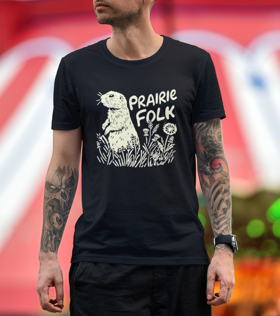 Prairie Folk Groundhog Meadow Wildlife Nature T-Shirt