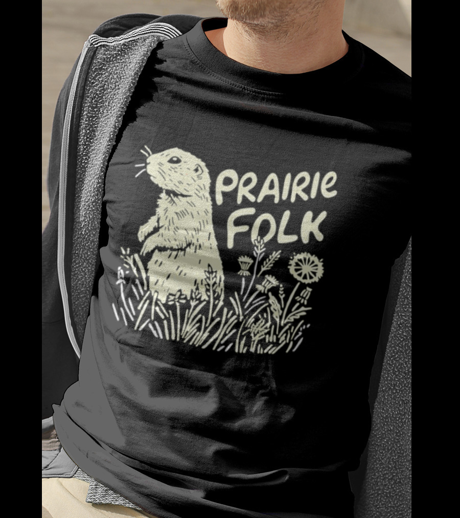 Prairie Folk Groundhog Meadow Wildlife Nature T-Shirt