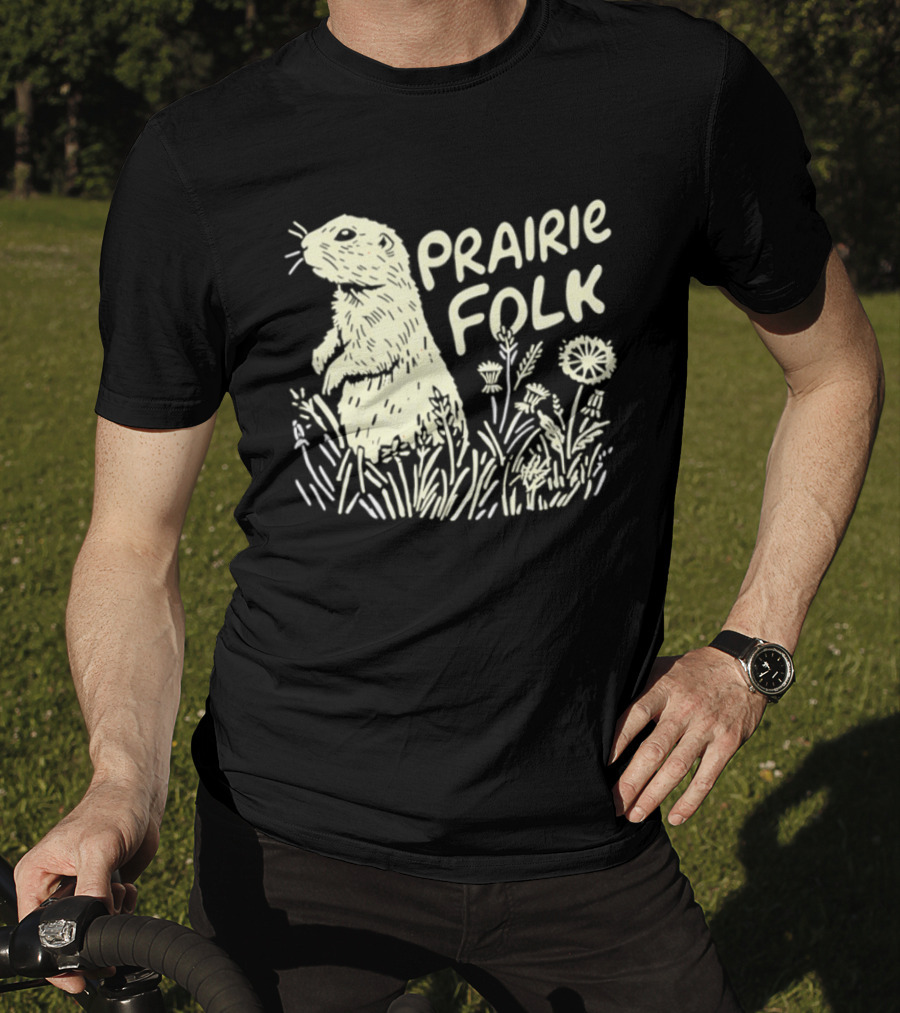 Prairie Folk Groundhog Meadow Wildlife Nature T-Shirt