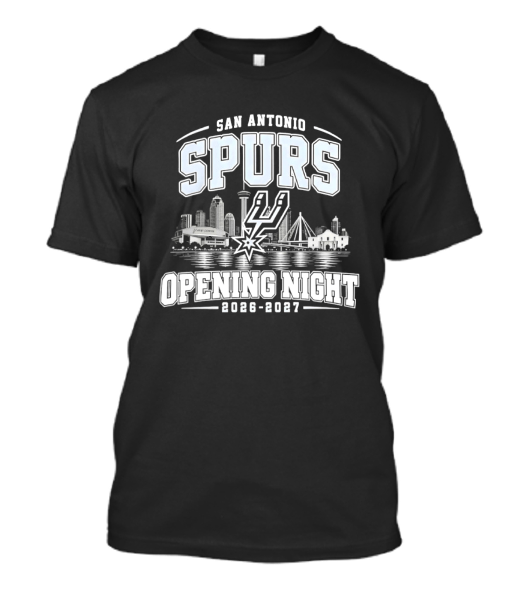San Antonio Spurs NBA 2026 2027 Opening Night City Skyline T-Shirt