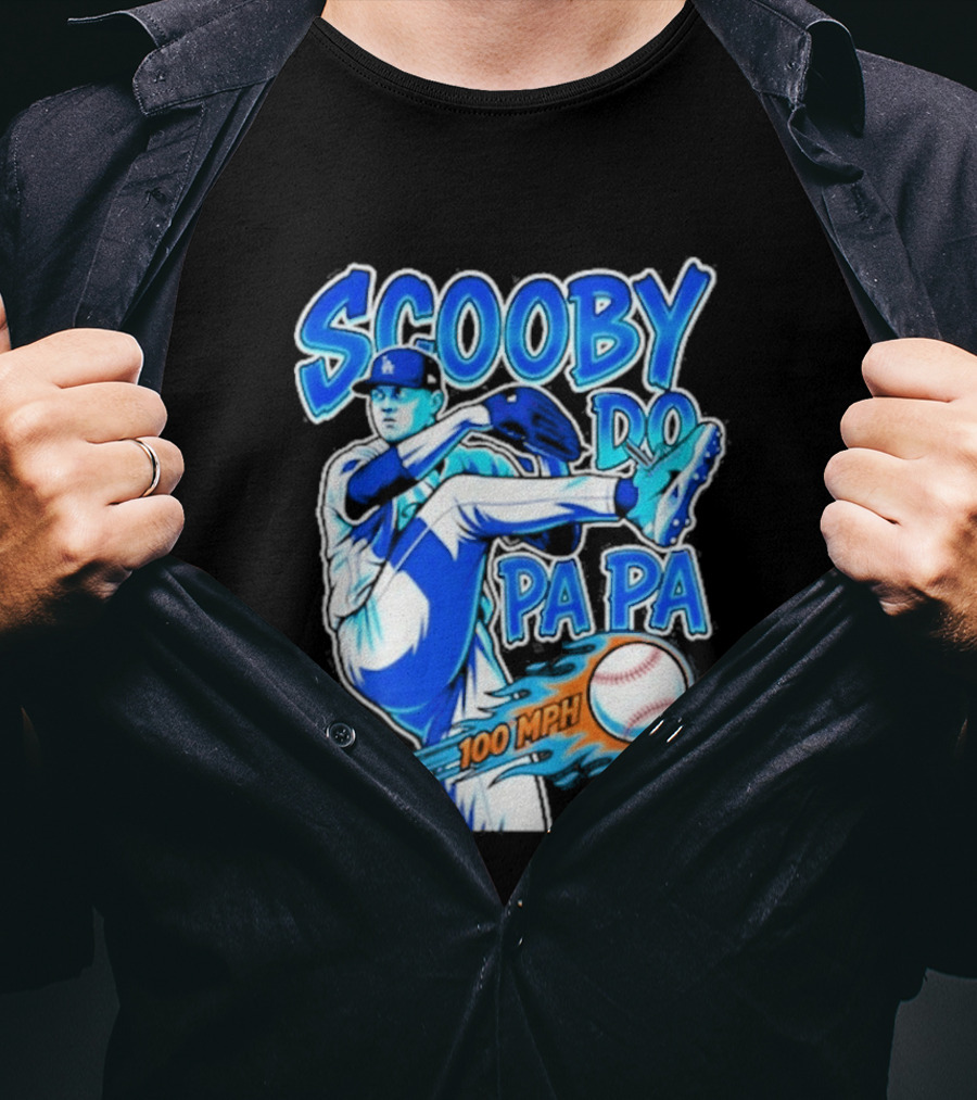 Scooby Do Pa Pa 100 MPH Baseball Pitcher Los Angeles T-Shirt