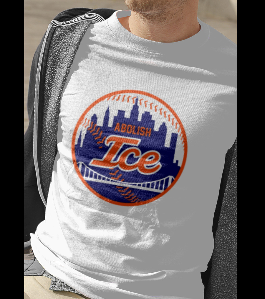 Abolish ICE New York Mets Baseball Fan City Skyline T-Shirt