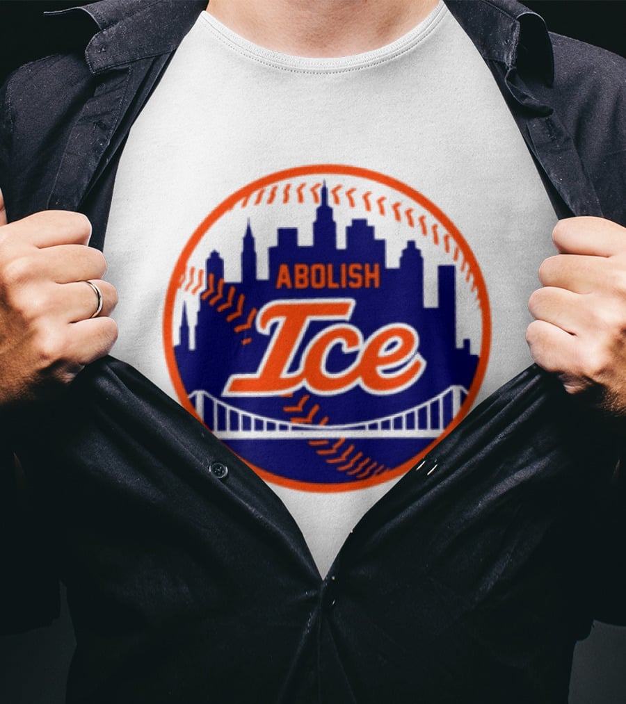 Abolish ICE New York Mets Baseball Fan City Skyline T-Shirt