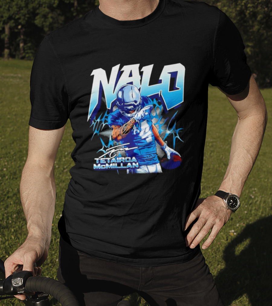 Tetairoa McMillan Nalo Carolina Panthers Football Lightning Player Number 4 T-Shirt