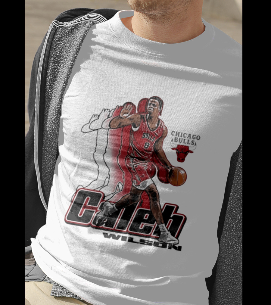 Caleb Wilson 8 Chicago Bulls Basketball Pose T-Shirt