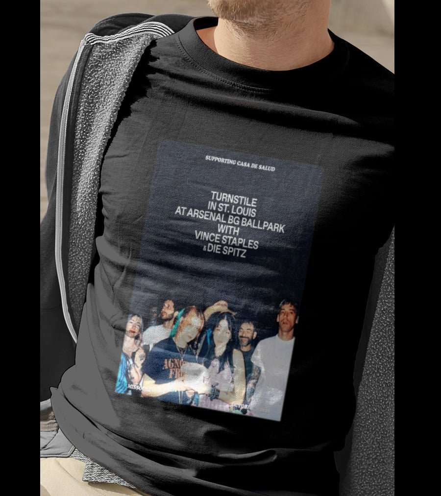 Turnstile St. Louis Arsenal BG Ballpark Vince Staples Die Spitz October 2026 Supporting Casa De Salud Missouri T-Shirt