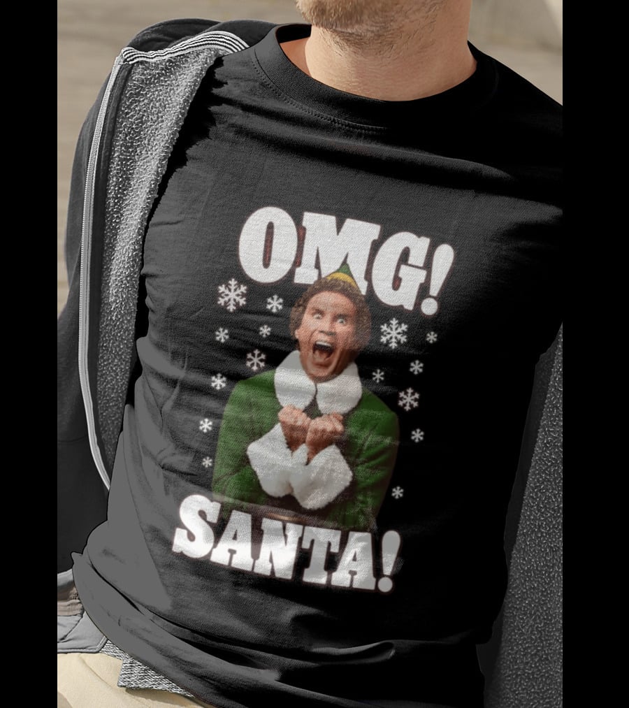 OMG Santa Will Ferrell Christmas Elf Snowflakes T-Shirt