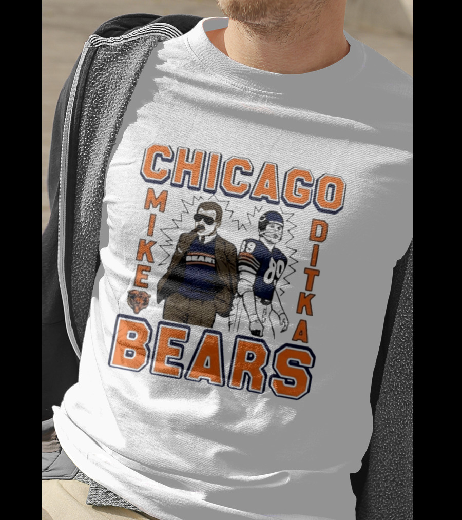 Mike Ditka Chicago Bears Vintage Homage Ash Grey T-Shirt