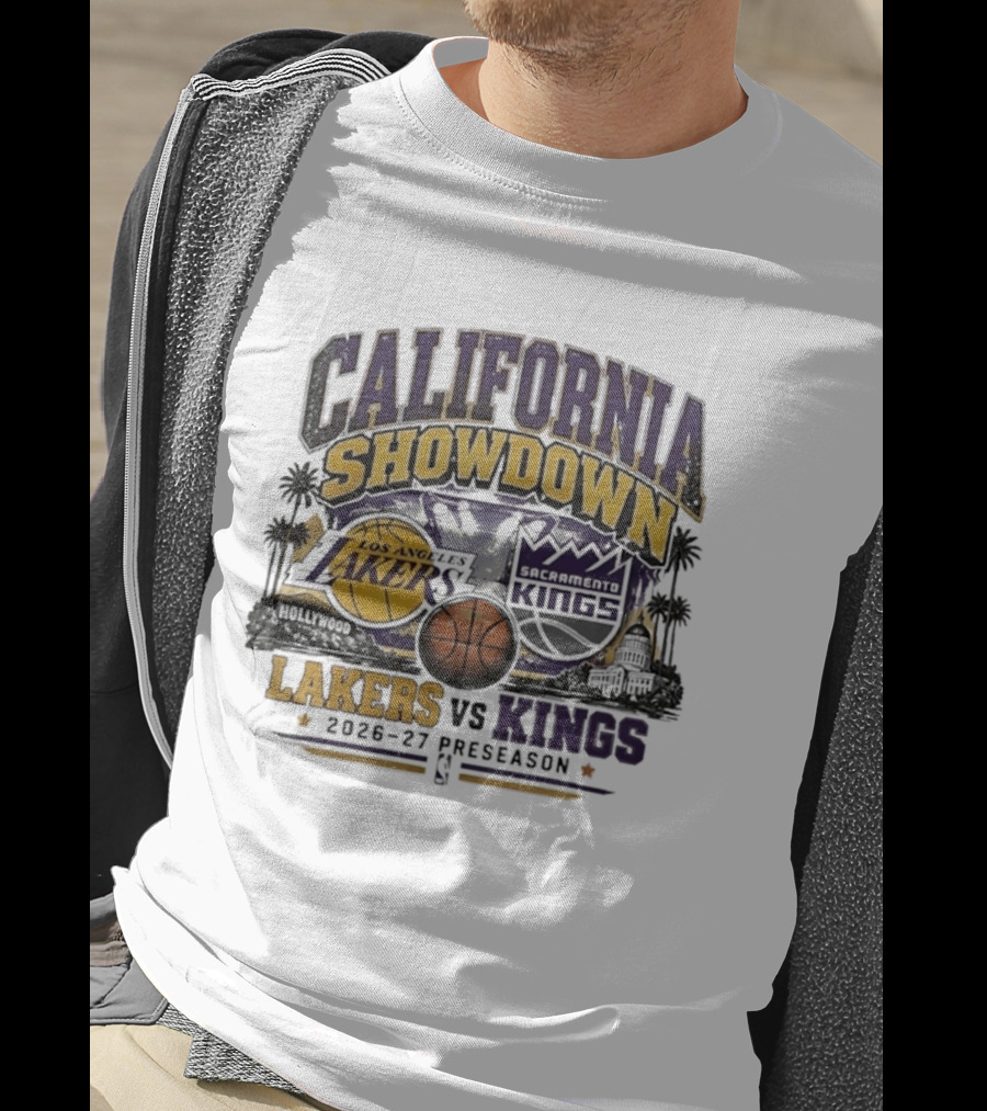 California Showdown Los Angeles Lakers Vs Sacramento Kings 2026 27 Preseason T-Shirt
