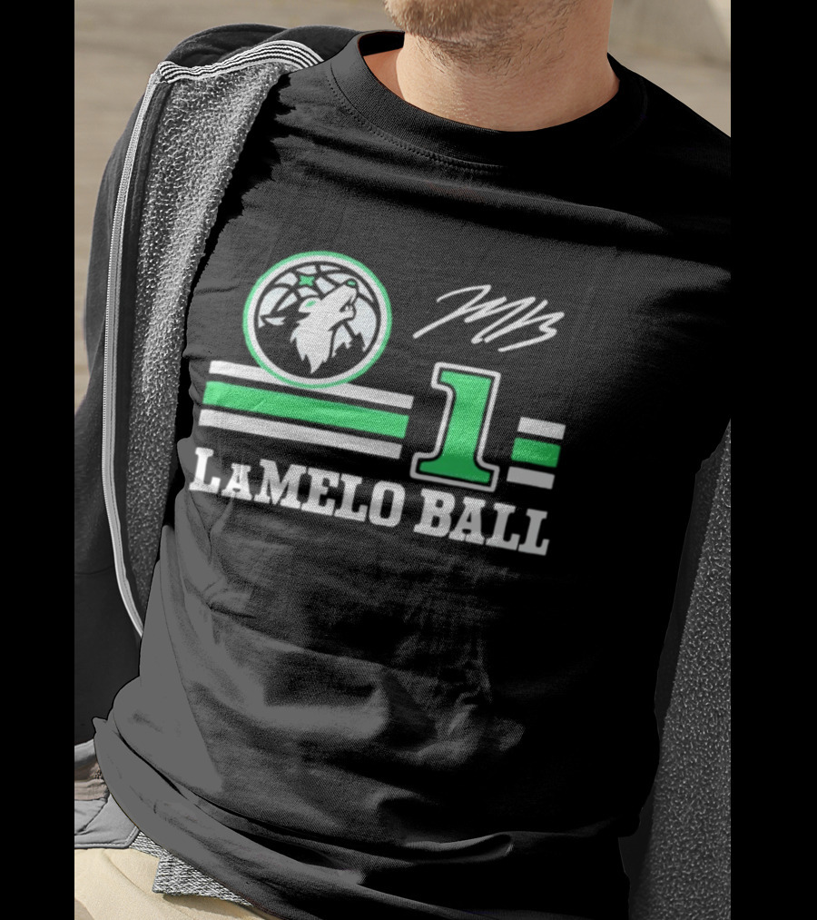 LaMelo Ball 1 Timberwolves Logo MB Signature NBA Basketball T-Shirt