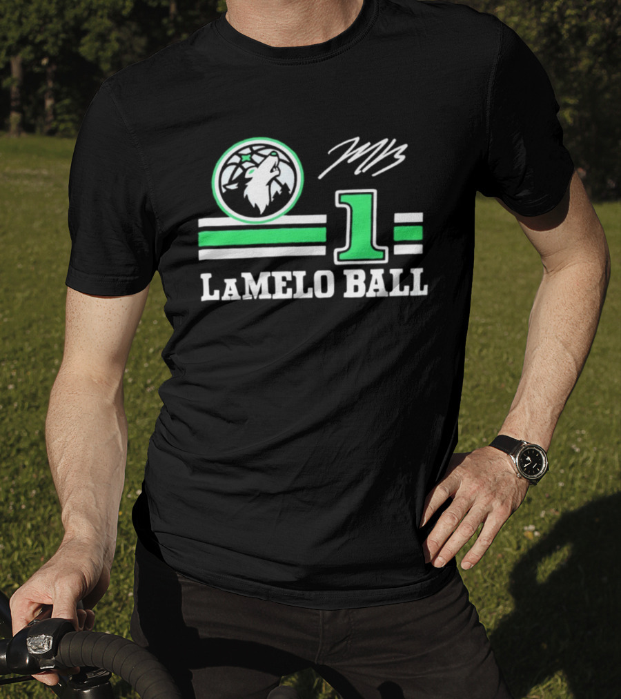 LaMelo Ball 1 Timberwolves Logo MB Signature NBA Basketball T-Shirt