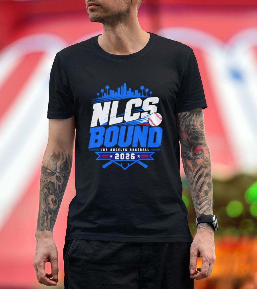 NLCS Bound Los Angeles Baseball 2026 Skyline Postseason T-Shirt
