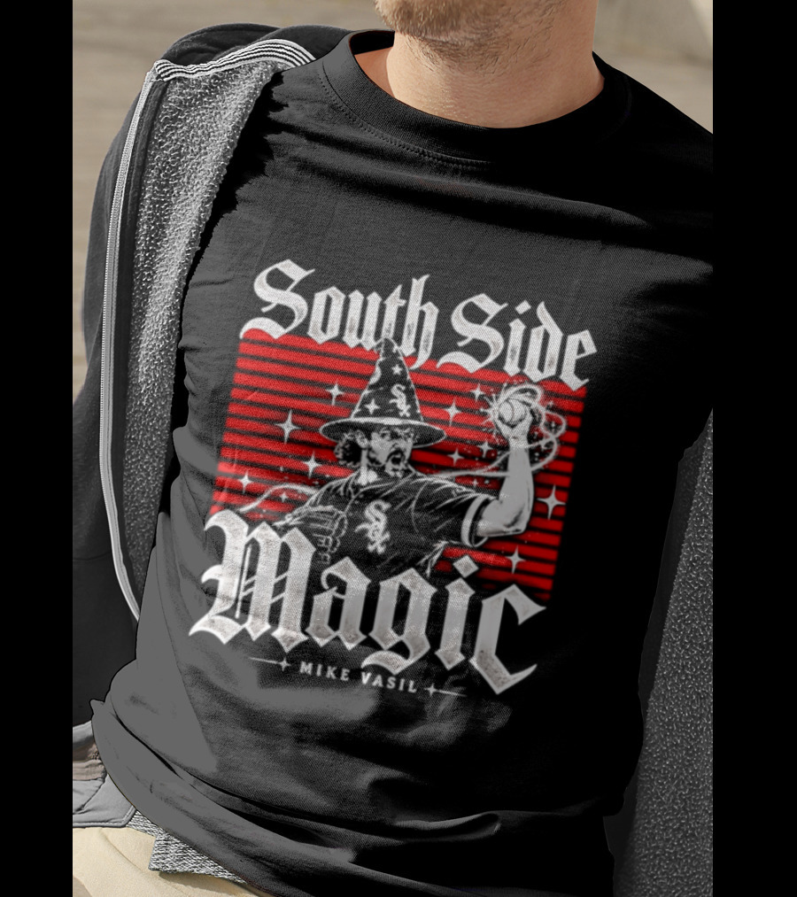 South Side Magic Mike Vasil Chicago White Sox 2026 Postseason Wizard T-Shirt