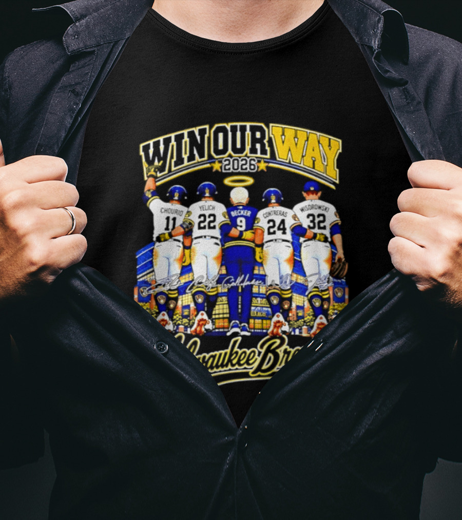 Milwaukee Brewers Win Our Way 2026 Signatures Beck 9 T-Shirt