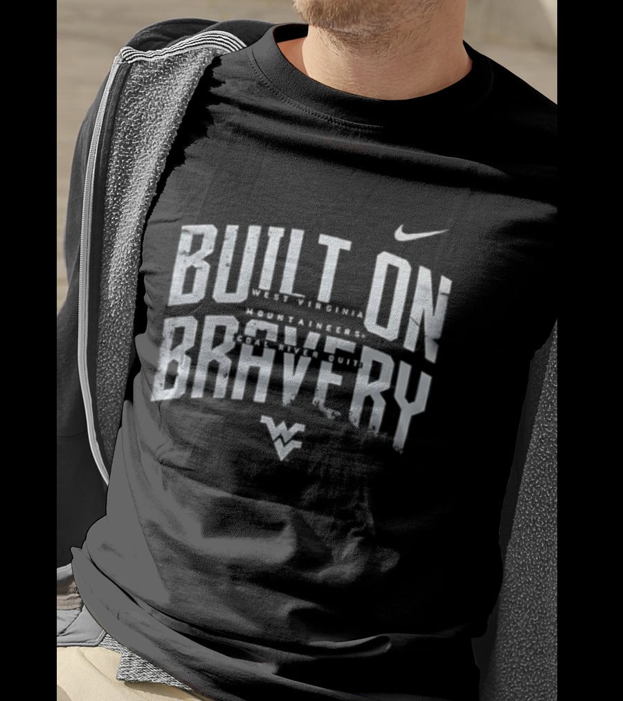 West Virginia Mountaineers 2026 Built On Bravery Coal Rush Nike WV T-Shirt