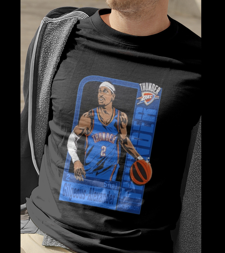 Oklahoma City Thunder Shai Gilgeous Alexander Number 2 NBA 2026 T-Shirt
