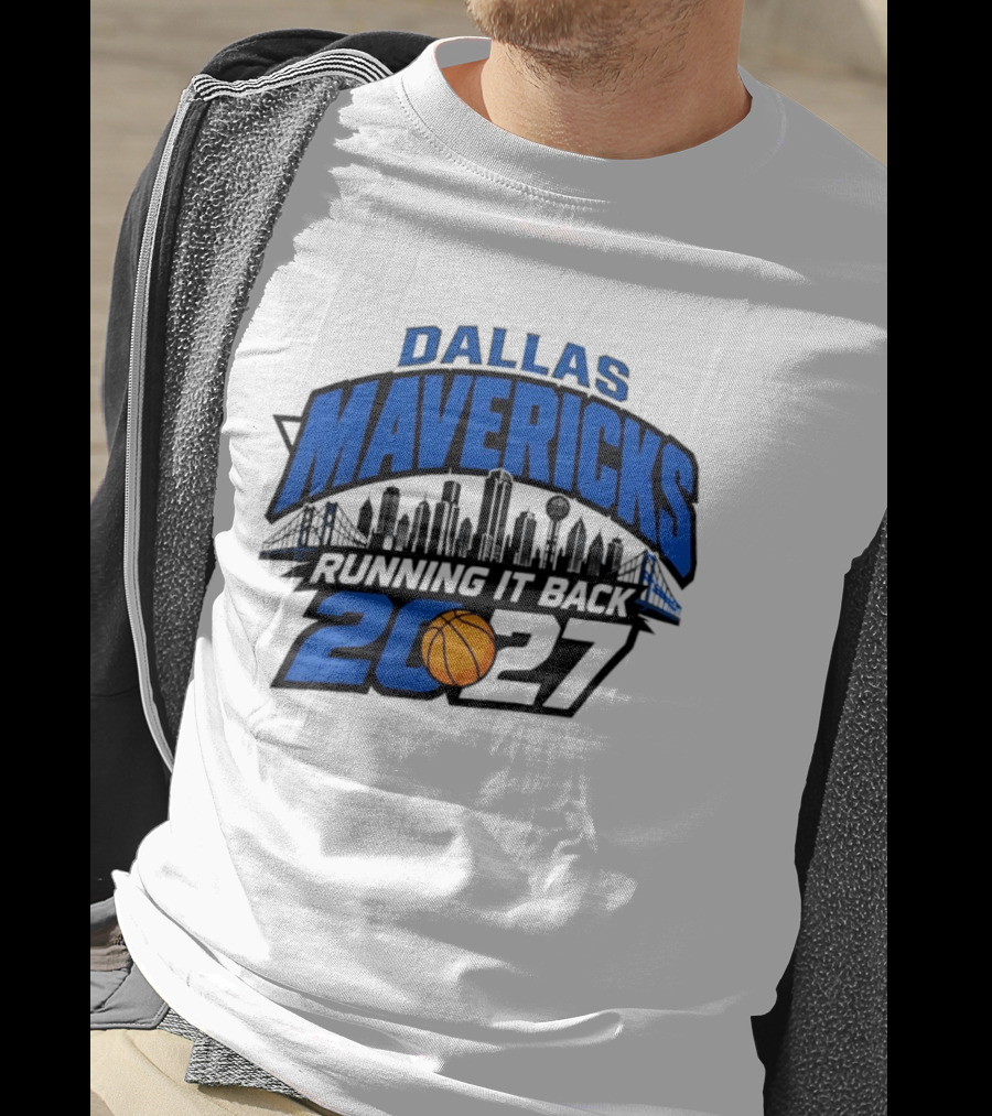 Dallas Mavericks Running It Back 2027 Skyline NBA Basketball T-Shirt