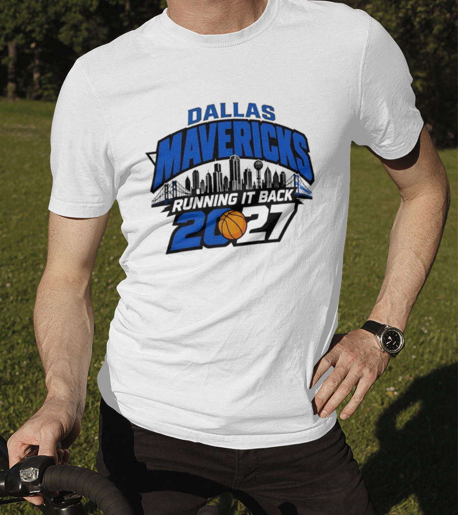Dallas Mavericks Running It Back 2027 Skyline NBA Basketball T-Shirt