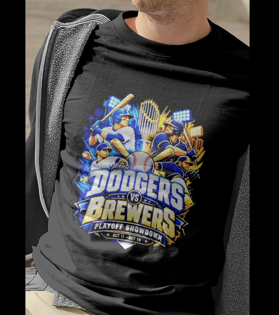 Dodgers Vs Brewers Playoff Showdown Oct 11 19 2026 T-Shirt
