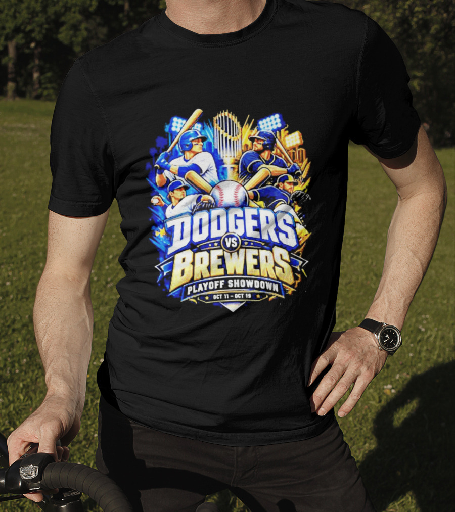 Dodgers Vs Brewers Playoff Showdown Oct 11 19 2026 T-Shirt