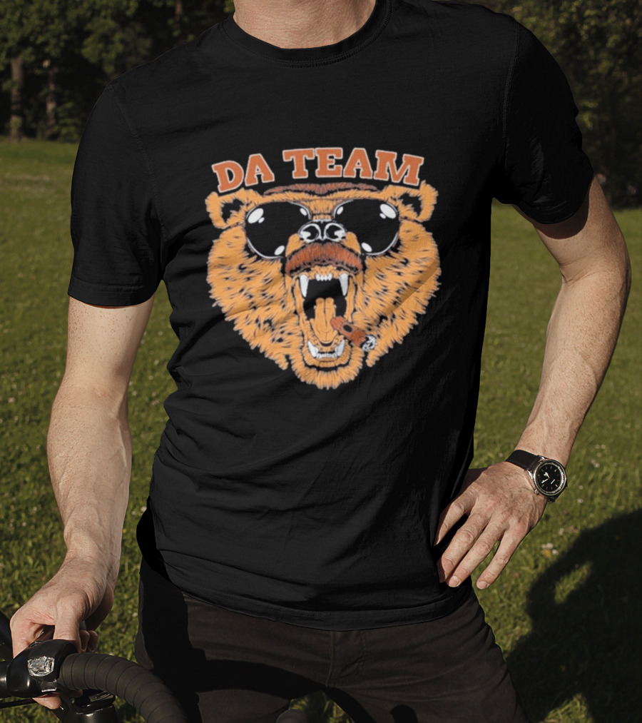 Chicago Bears Da Team Rip Da Coach Sunglasses Cigar Bear Face T-Shirt