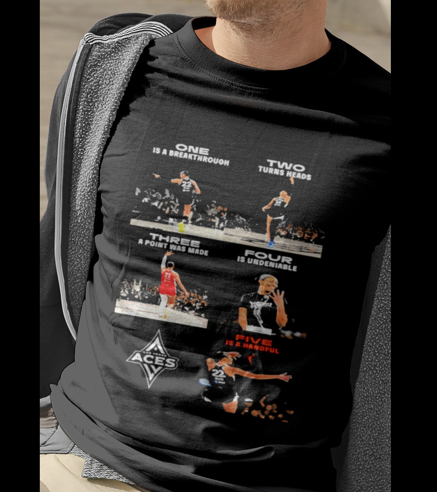Congrats A'Ja Wilson One Is A Milestone Two Times MVP Three A Point Five Is A Handful Aces T-Shirt