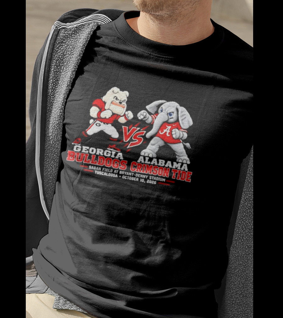 Georgia Bulldogs Alabama Crimson Tide NCAA Football October 13 2026 T-Shirt