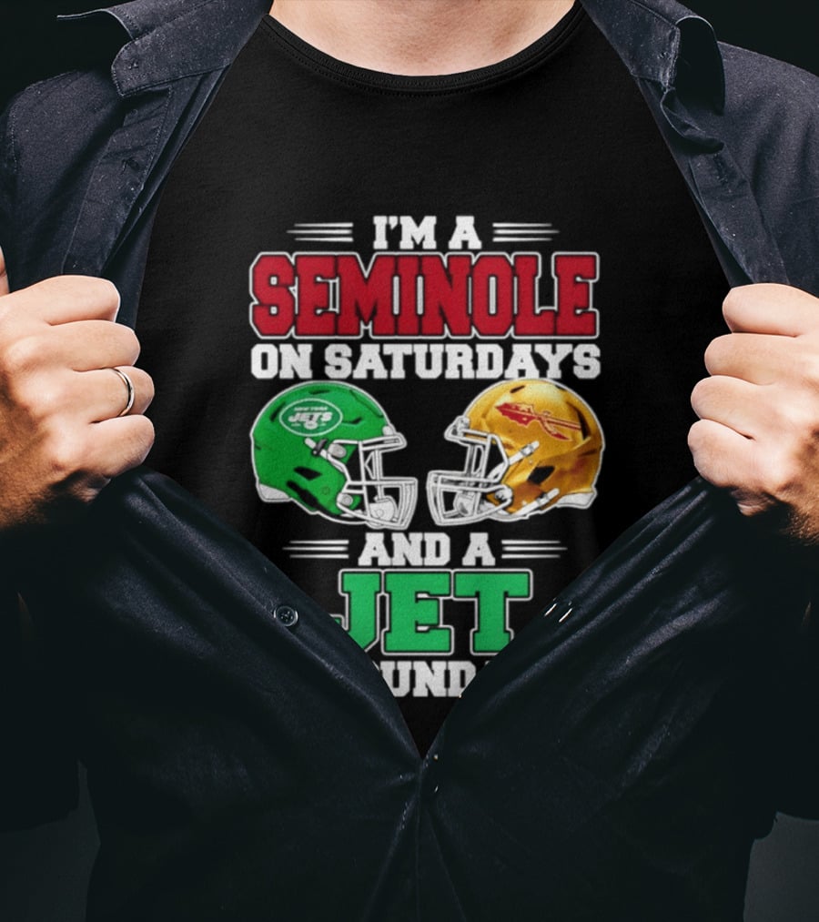 I'm A Seminole On Saturdays And A Jet On Sundays Football Helmets T-Shirt