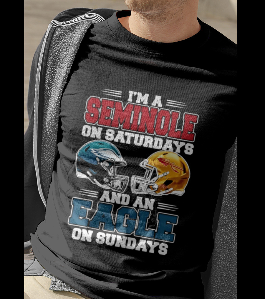 I'm A Seminole On Saturdays And An Eagle On Sundays Football Rivalry Fan Gear T-Shirt