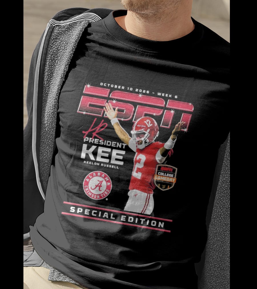 October 10 2026 Week 6 ESPN Alabama Crimson Tide Keelon Russell Special Edition T-Shirt