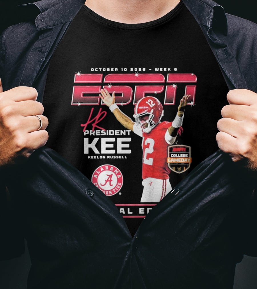 October 10 2026 Week 6 ESPN Alabama Crimson Tide Keelon Russell Special Edition T-Shirt