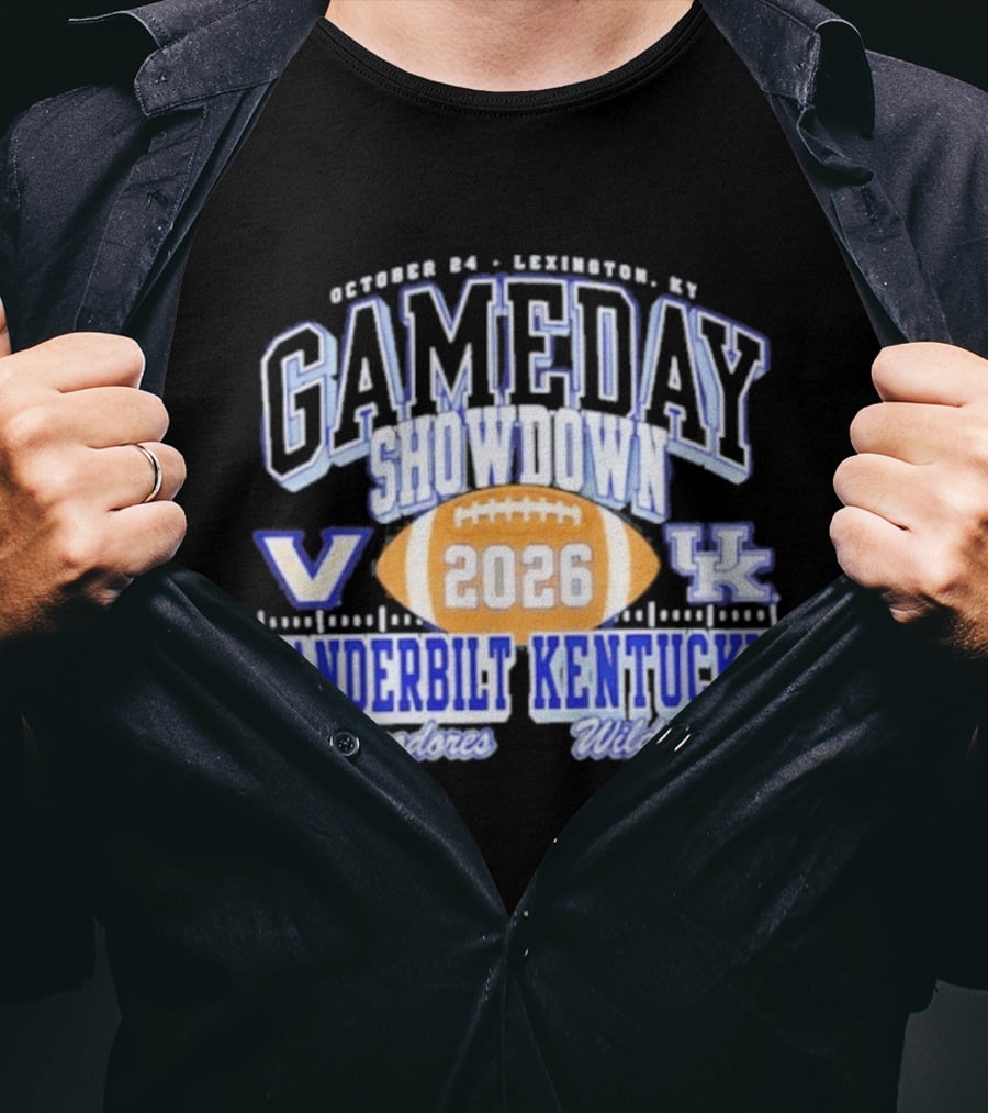 October 24 Lexington Gameday Showdown Vanderbilt Commodores Kentucky Wildcats 2026 T-Shirt