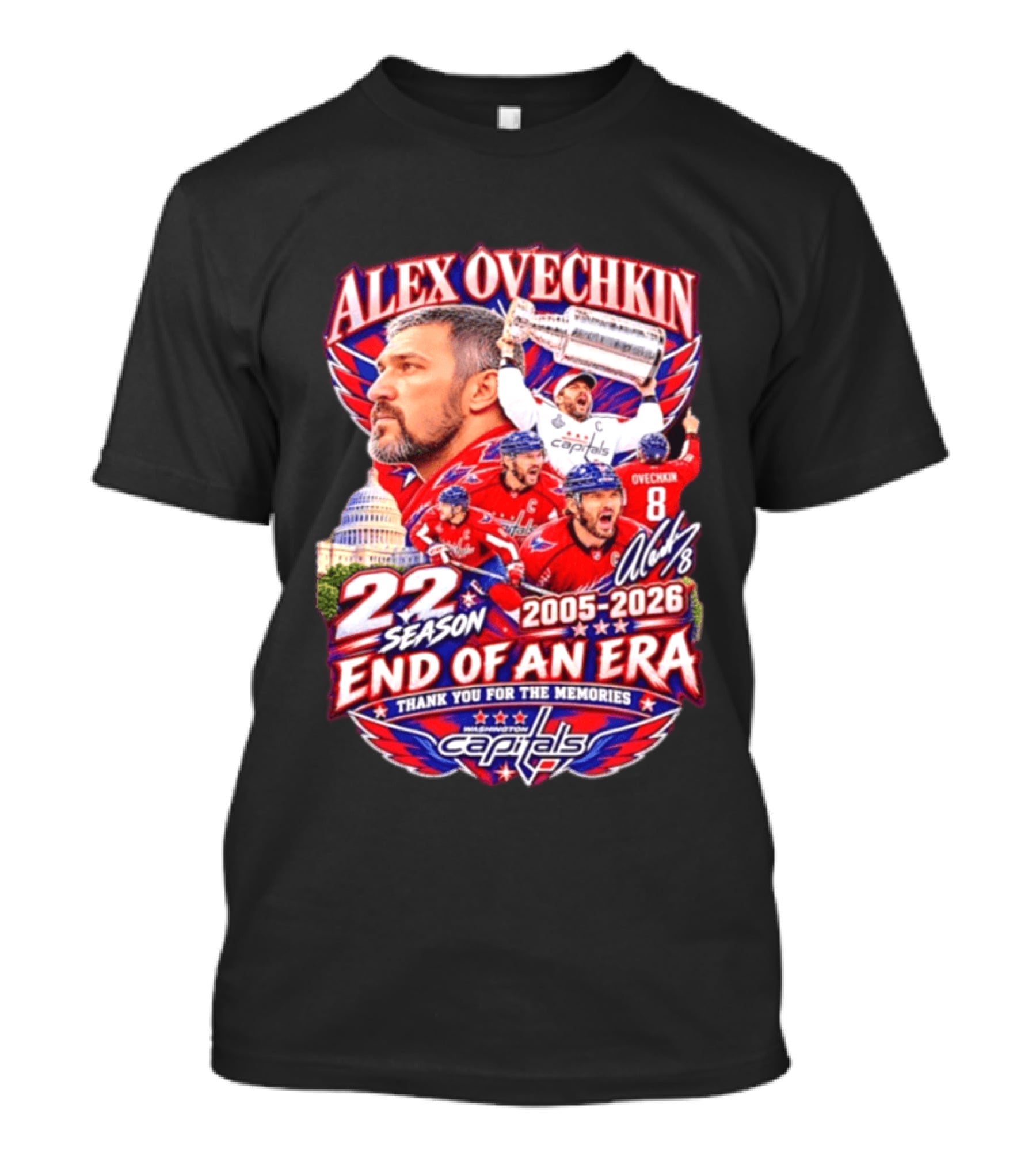 Alex Ovechkin Washington Capitals End Of An Era 22 Seasons 2005 2026 Thank You For The Memories T-Shirt