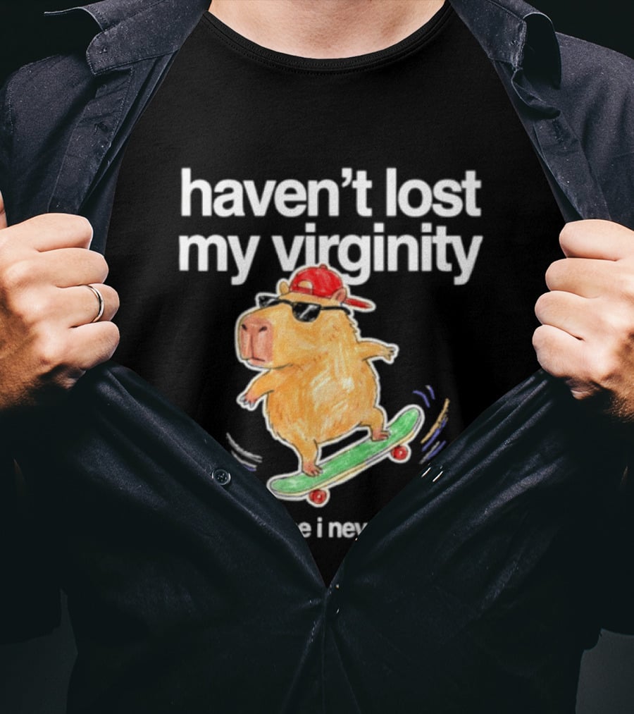 Capybara Haven't Lost My Virginity Because I Never Lose Skater Hat T-Shirt