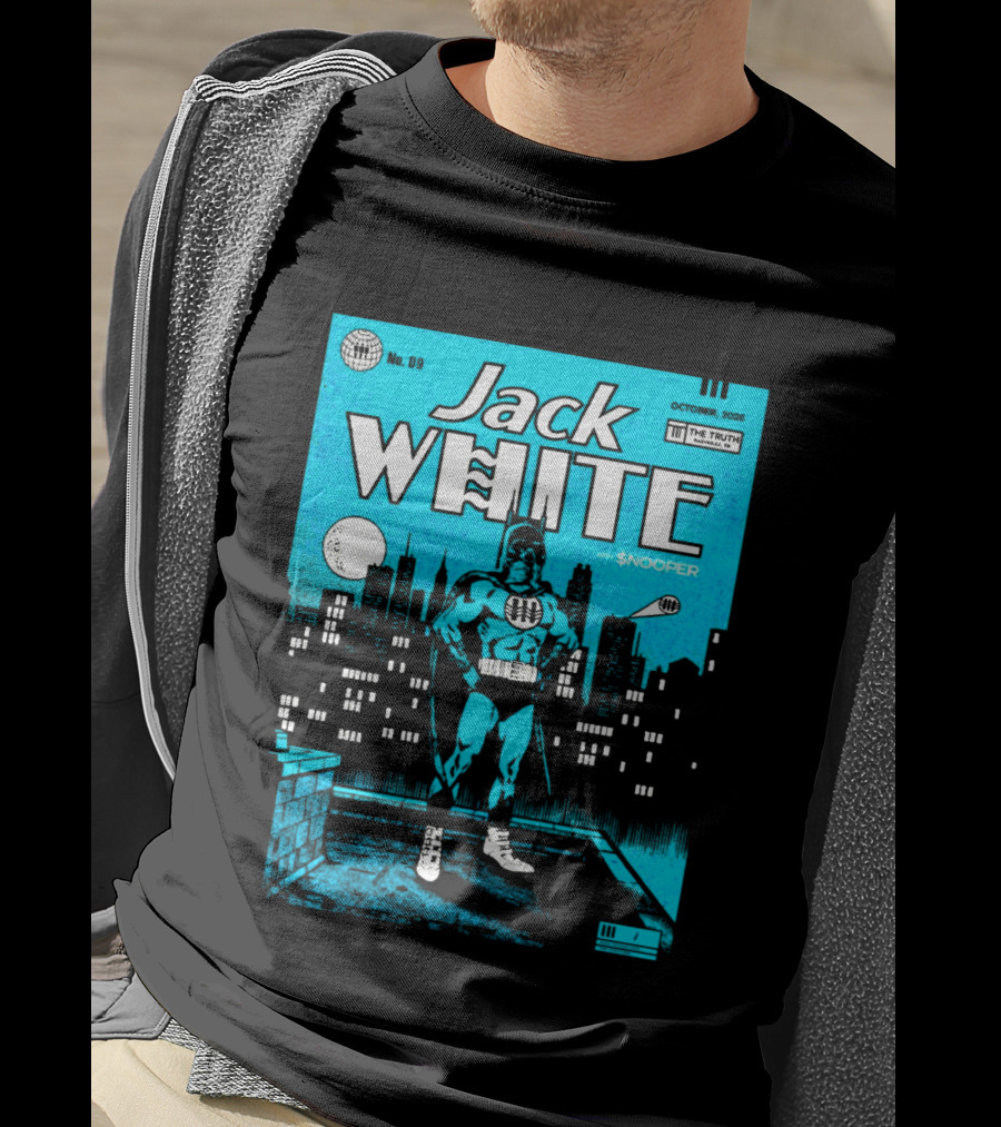 Jack White With Snooper Nashville TN 2026 Night 1 Live At The Truth October 9 Superhero Cityscape T-Shirt