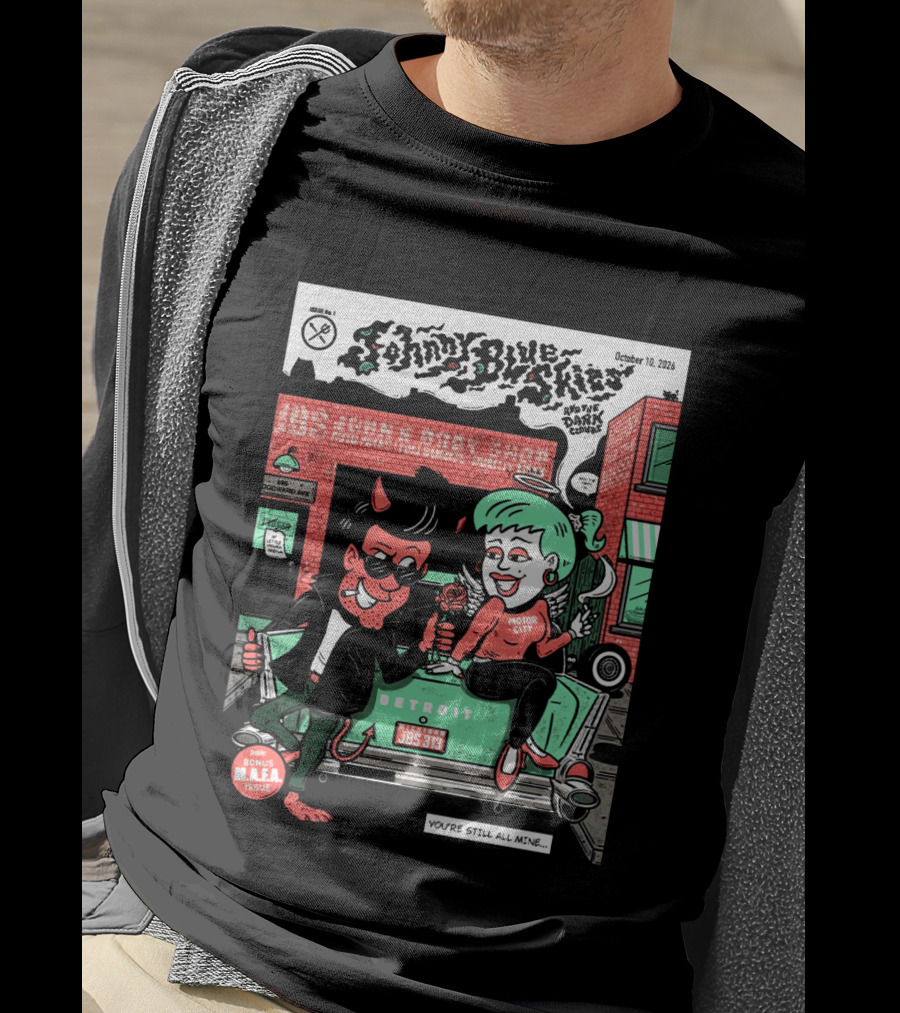 Johnny Blue Skies Detroit Event Motor City October 10 2026 Dark Clouds M.A.F.A Issue T-Shirt