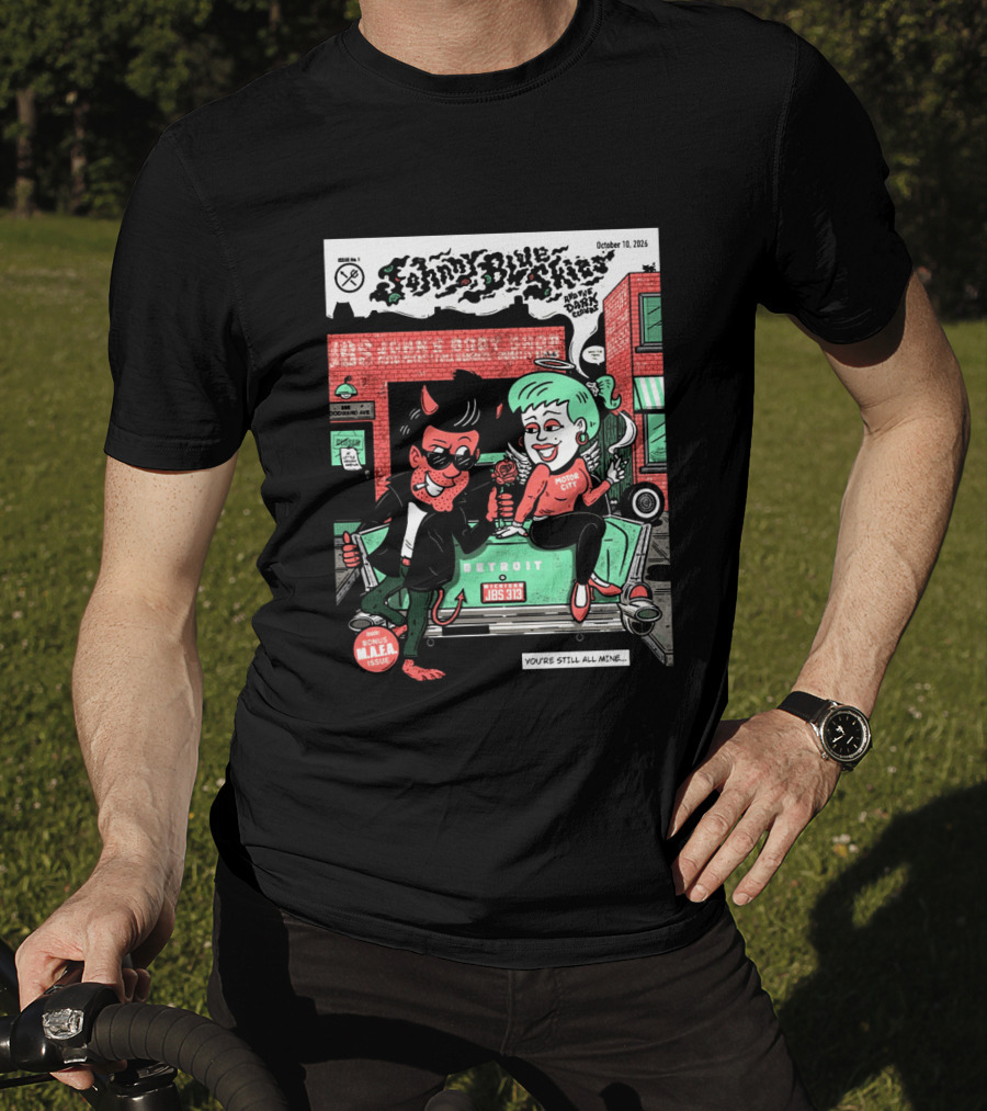 Johnny Blue Skies Detroit Event Motor City October 10 2026 Dark Clouds M.A.F.A Issue T-Shirt