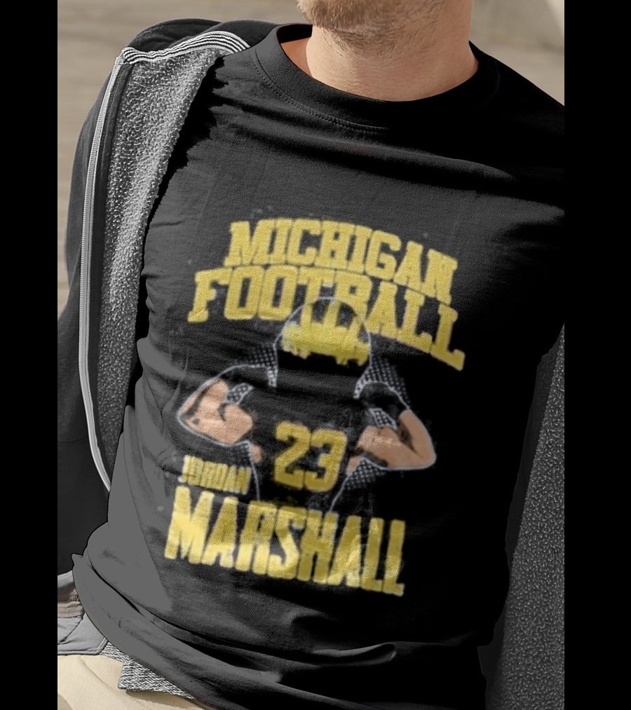 Jordan Marshall 23 Michigan Football Wolverines NIL Player T-Shirt