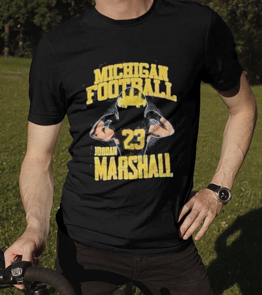 Jordan Marshall 23 Michigan Football Wolverines NIL Player T-Shirt