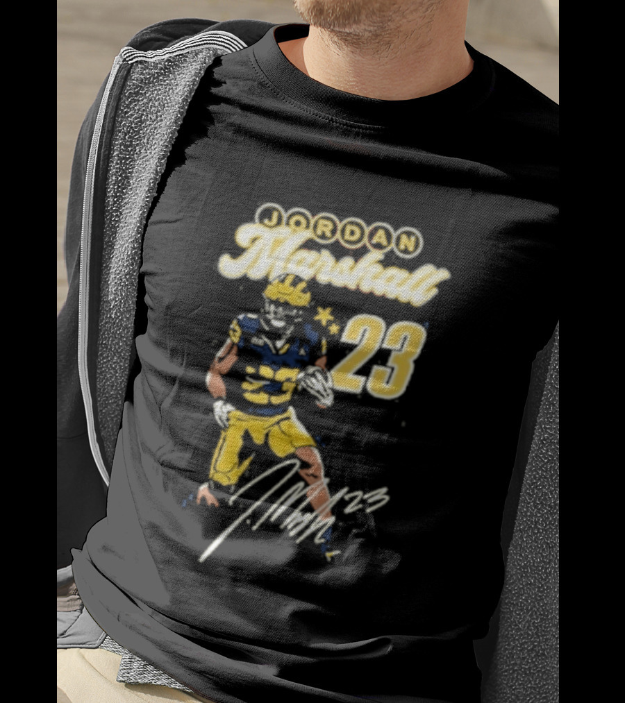 Jordan Marshall Michigan Wolverines 23 Player Signature T-Shirt