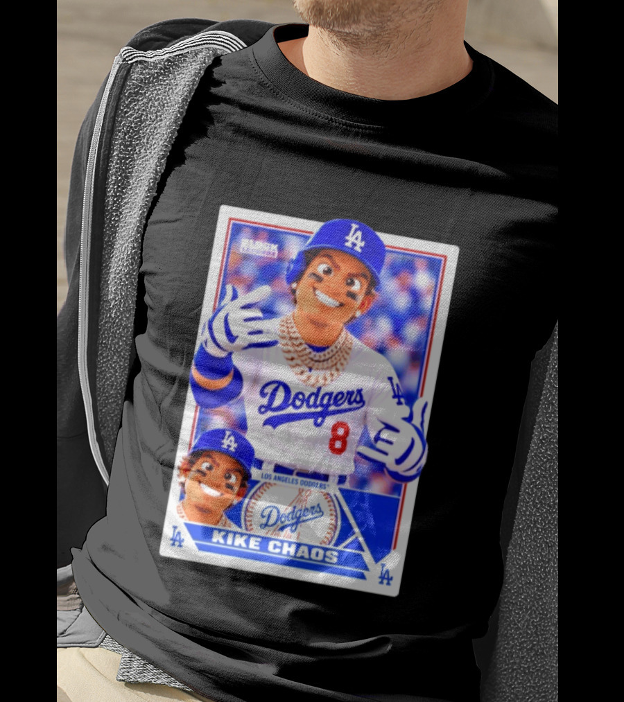 Kike Chaos Los Angeles Dodgers No 8 Block Legendz Baseball Card Dodgers LA T-Shirt