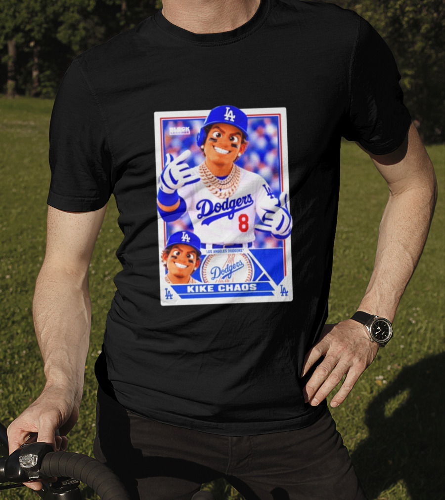Kike Chaos Los Angeles Dodgers No 8 Block Legendz Baseball Card Dodgers LA T-Shirt